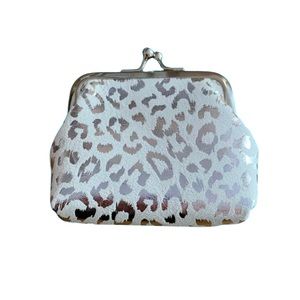 Silver & White Leopard Print Coin Purse